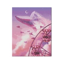아디코 LED 보석 십자수 DIY 40 x 50 cm, 하늘바닷속 고래(LB44), 1개