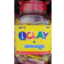 AMOS 아모스 아이클레이스노우매직 버켓. 클레이 50g X 9색 + 10g X 4색 + 스노우매직 70g 액세서리 세트 + 도구세트