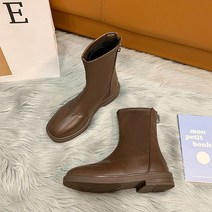 워커미들힐 사각코앵클부츠 봄가을 싱글 청키 미들굽 워커부츠 삭스 뒷지퍼 3639780181