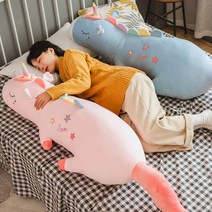 뽀글이 여자 쿠션 침대 위 슈퍼 소프트 유니콘 봉제 키즈 고양이 선물 장난감 캐릭터 인형 돼지, 옵션03, 세트(1.7m 랜덤 60cm 피규어 배달)