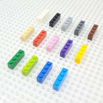 요고요 레고 호환 부품 커스텀 벌크 브릭 블럭 타일 플레이트 100G 소포장 패키지, [브릭 1 x 4] 연두색 100G