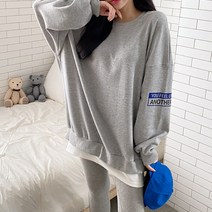 빅걸스토리 여성 빅사이즈 어나더 루즈핏 레이어드 맨투맨 레깅스 상하의세트