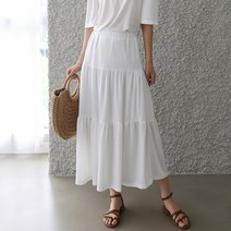 프롬코 자체제작 여성 스판 밴딩 캉캉 롱 스커트
