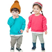 까꿍놀이터 레이니맨투맨2종세트 보온짱 기모안감 유아동용 맨투맨 국내제작 유아 겨울 맨투맨 아동 기모 티셔츠