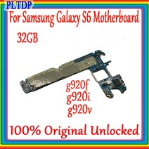 갤럭시 메인보드 전기종 부품 셀프 수리 교체 samsung galaxy s6 g920f g920i g920v 용 원래 32gb 마더 보드 samsung galaxy s6 로직