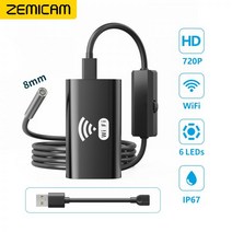 배관내시경카메라 F99 와이파이 내시경 카메라 HD720P 8mm 렌즈 USB 세미 리지드 케이블 방수 아이폰호환 호환 안드로이드 무선 자동차 검사, [02] 1.5m, [02] Rigid Cable Set, 02 1.5m_02 Rigid Cable Set