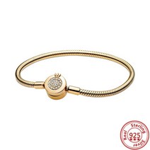 염주종류 정통 100% 925 스털링 실버 오리지널 스네이크 체인 하트 팔찌 & DIY 비드 럭셔리 미 쥬얼리, 15 GDL073_02 17cm