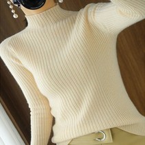 데일리 하프넥 니트 이너 골지 티셔츠 목폴라 반목 폴라티