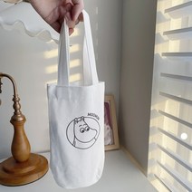 텀블러캐리어 드링크 캐리어 컵홀더 제작 한일 신상품 러블리 심플 캔버스백 공용 토트 캐주얼 에코백