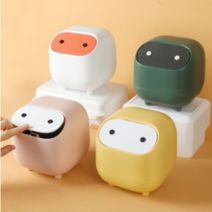 사무실 데스크 화장대 탁상 닌자 원터치 미니 휴지통 오피스 화장솜 쓰레기통, 그린