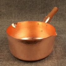 구리냄비 동냄비 가스 인덕션용 가벼운 18cm 우드 손잡이, 01
