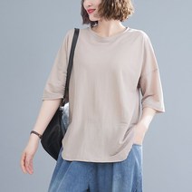 언발란스반팔티 빅사이즈 유행하는티셔츠 와이드 루즈핏 유럽 상품 스타일리쉬 디자인감각 보이핏 볼륨 면린넨 2262174672