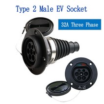 전기차충전기EV 충전기 유형 2 남성 소켓 자동차 커넥터 콘센트 IEC 62196-2 32A 3 상 4 점 고정 AC 480V 2, 04 32A Three-phase