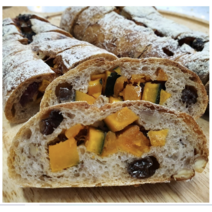 [오즈공방] 100% 유기농밀 호밀 단호박 깜빠뉴 (350g) / 저염빵 / 천연발효종빵 / 다이어트식사빵, 1개