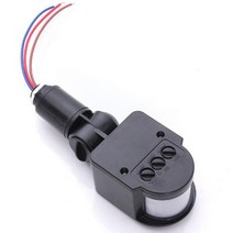 재실 감지기 모션 센서 LED 220V 자동 적외선 PIR 움직임 벽 마운트 타이머 실외 조명 스위치, [01] Black, 01 Black