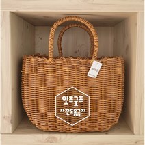 잇츠굿즈 물놀이 비치가방 빨대바구니 라탄바구니 라탄백 피크닉가방 빨대가방 피크닉바구니, 중, 라탄브라운