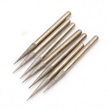 연마재 3MM 브레이징 다이아몬드 그라인딩 헤드 1 개 뾰족한 비트 버 금속 석재 옥 조각 도구 생크 원통형 필링, [02] 3x3mm, 02 3x3mm
