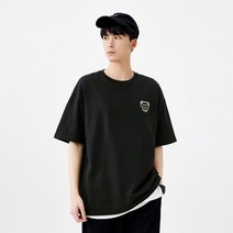 시밀러룩 A21남성복 루즈핏 옷 남성반팔 T셔츠 2022여름 커플옷 리틀베어 티셔츠 트렌디한남성 순면 상의