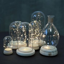 LED 미니 유리돔 부케말리기 무드등 DIY 만들기 재료, 04 와이드형 유리돔(12x16cm)