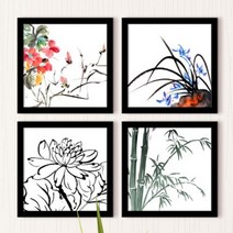 바보사랑 사군자:매난국죽 인테리어액자.꾸밈, 상세설명 참조