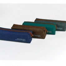 미니 사각 지퍼 필통 봉제 펜슬케이스 필기구 펜통 소품 파우치 베이직, 브라운