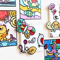 민화 포일아트 색종이 미술재료 초등미술 만들기세트, 숲속새