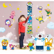 뽀로로키재기 벽부착 아기키재기스티커 키재기판 어린이성장표 아기방소품 키성장표, 단품