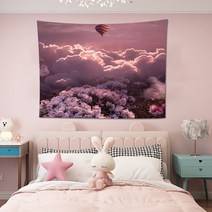 아늑한 구름이 가득한 집꾸미기 장식 커튼 패브릭 인테리어 거실 전세집 원룸 투룸 리노베이션 태피스트리, Z. 풍선 꿈동산_100x70cm
