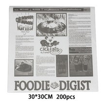 샌드위치 포장지 왁스 페이퍼 토스트 와플 햄버거 과자 쿠키 빵 간식 도시락케이크 김밥 떡 식품 종이 유산지 200pcs 기름 흡수성 붙지 않는 감자 튀김 바구니 피자 베이킹, c