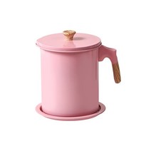 방진 커버 오일 필터 냄비 1.4L/1.7L 용량 용기 주전자 병 주방 정리 탱크 보관, 02 Pink_02 1.7L