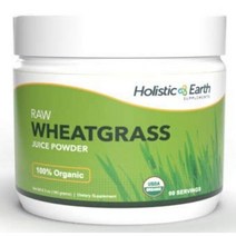 Holistic Earth 밀싹 주스 파우더 가루 분말 180g Organic Wheatgrass Juice Powder, 1개