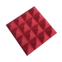 조립식방음부스 24pack 25x25x5cm 스튜디오 음향 방음 폼 피라미드 흡음 벽 처리 패널 난연성 보호 스폰지, 빨간, 24개