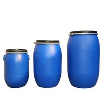 공업용 폐기물통 화학 약품 드럼통 짬통 폐수통 100L, 60L 파란색, 60L 파란색-손잡이, 60L