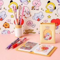 BT21 포토 콜렉트북 미니 포켓 앨범 폴라로이드 엽서 즉석 스티커 사진 보관, 퍼플