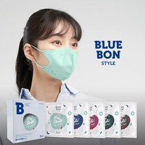 블루본 스타일 컬러 마스크 대형 100매, 민트