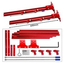 원형톱가이드 페스툴 및 마키타 원형 톱 트랙용 반복 절단 평행 레일 가이드 시스템-알루미늄 합금 트랙 앵글 클램프, [01] 600mm Set