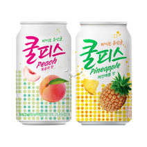 쿨피스 350ml 2종 복숭아 5캔+파인 5캔 총10캔, 단품, 단품