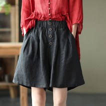 여성 반바지 데님 린넨 숏팬츠 와이드 카고 여성의 느슨한 코튼 하이 허리 탄성 캐주얼 솔리드 패션 홈 코튼과 Trendyol