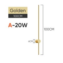 분광계 광도계 적외선 LED 벽 램프 350 ° 회전 현대 긴 빛 홈 침실 계단 거실 소파 배경 조명 장식, A-Golden 100CM 20W, CHINA, With EU plug + Cool White(5500