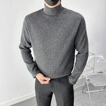 페루 남자 남성 겨울 기모 하프넥 반폴라 골지 니트지 긴팔 니트 8컬러