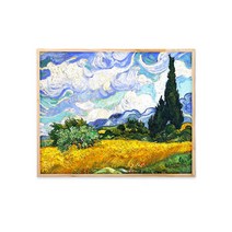 세계명화 편백나무액자-중형[삼나무가 있는 밀밭], 단품