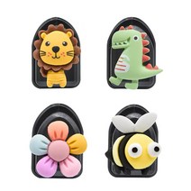 4PCS 동물 자동차 후크 벽 마운트 홈 장식 꽃 잡화 홀더 후크 다기능 마스크 키 주최자 옷걸이 옷걸이, 4A