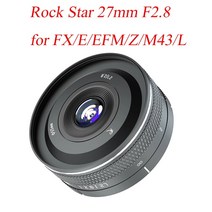Rock star rockstar 27mm f2.8 Sony e nikon z leica l sigma m43 fuji xf canon ef-m용 대형 조리개 고정 초점 렌즈 카메, 검은색