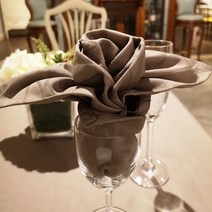바리스타 시험용 브라운 순면린넨 자카드 키친크로스 50X50 CM, 10개