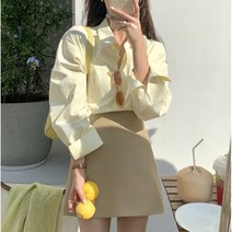 자자주 여성 옥스포드 셔츠 블라우스 오버핏