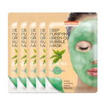 퓨어덤 그린 O2 버블 클렌징 마스크팩(녹차) 마스크, 5팩, 1매입