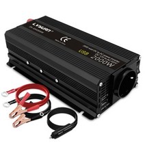 정현파 휴대용 인버터 차량용 캠핑 1500W/2000W DC 12V AC 220V 자동차 전원 충전기 변환기 어댑터 범용 EU 소켓 액세서리, 2000W EU Black, CHINA