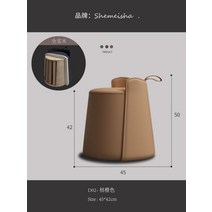 북유럽 메이크업 럭셔리 드레싱 의자 홈 침실 낮은 의자 등받이 단단한 나무 스툴 고정식 회전식, 오렌지