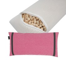 건강한세상 건강한 수면 숙면 기절 편백베개 완성품(40cm x 20cm), 누빔핑크