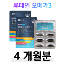 하루한알 종근당 루테인 오메가3 베타카로틴 비타민A 비타민E 혈액순환 혈행개선 70대 80대 노년층 중장년층 요양원 할머니 눈건강 도움 항산화 식약처 건강기능식품, 4 달분, 1100mg x 60캡슐 (하루 1캡슐)